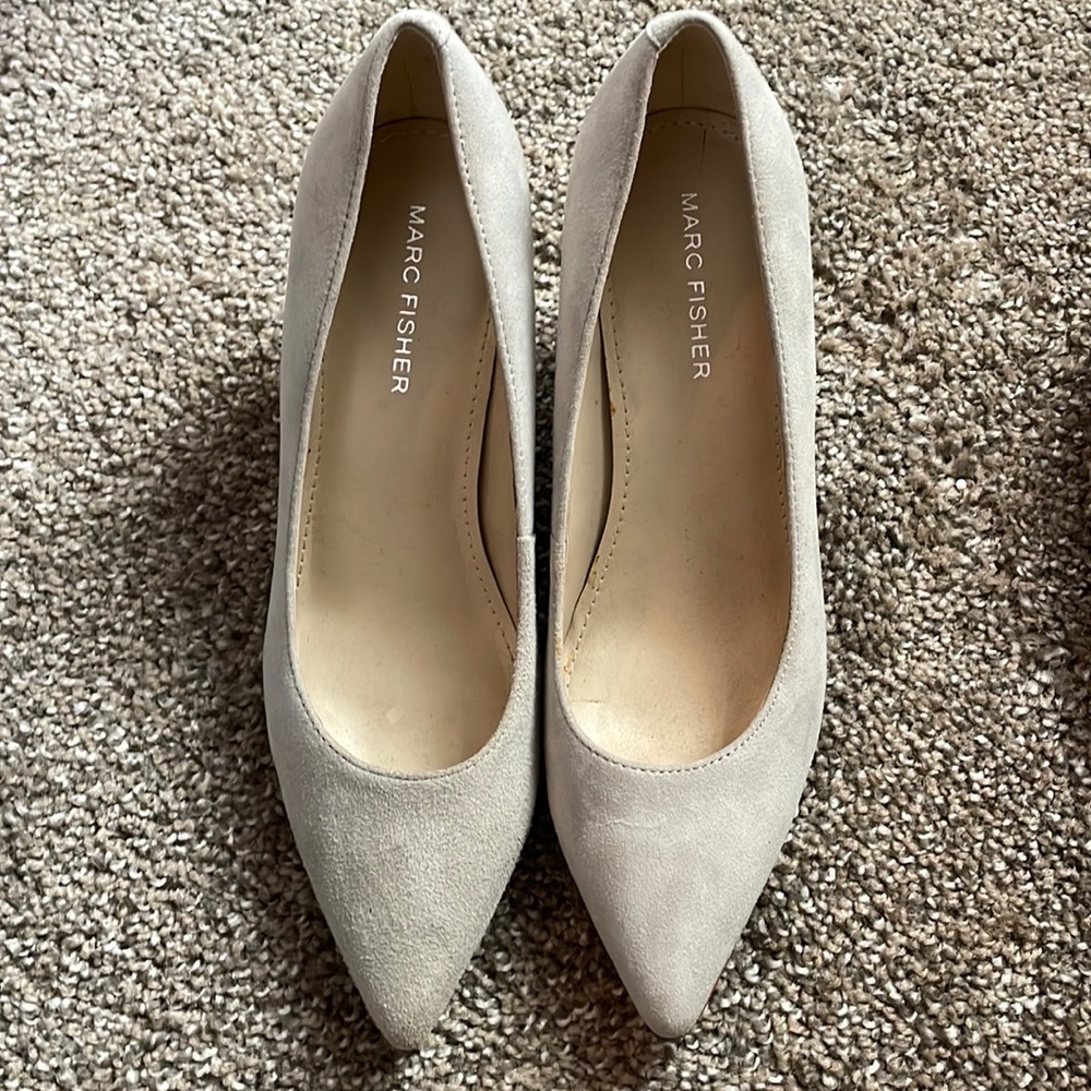 Marc Fisher Women's Pointed Toe Suede Pumps in Light Taupe